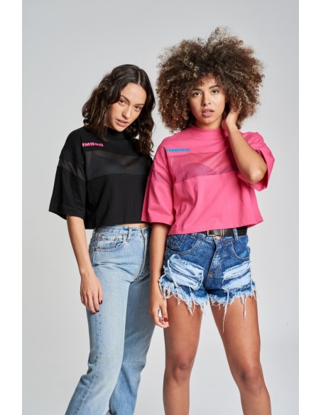 Camiseta Umbro Mujer Alto Crop Tee Negra