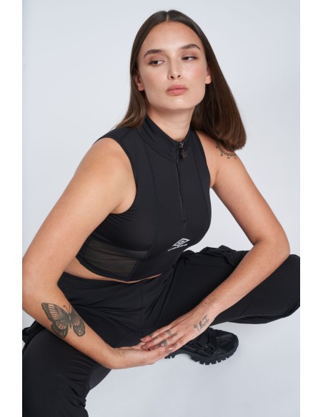 Top Umbro Mujer Reflective Tech Crop Negro