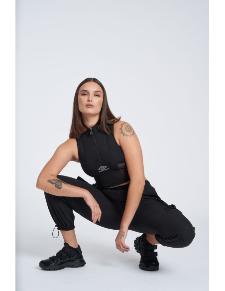 Top Umbro Mujer Reflective Tech Crop Negro