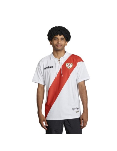 camiseta rayo vallecano umbro hombre blanco y rojo