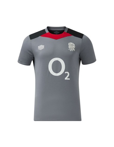 Camiseta Umbro England Rugby 24-25 Gym Tee (O2) Folkstone Gray / Black / Equestrian Red