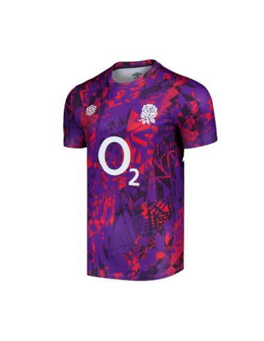 Camiseta Umbro England Rugby 24-25 Warm Up Jersey (O2) Prism Violet / Equestrian Red / Nightshade