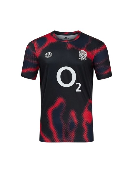 Camiseta Umbro England Rugby 24-25 Warm Up Jersey (O2) Black / Lollipop / Navy Blazer