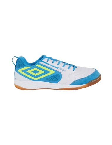 Bota de Fútbol Sala Umbro Pro 5 Bump White / Safety Yellow / Malibu Blue