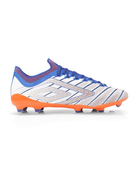 Bota de Fútbol Umbro Velocita Elixir Pro FG White / Deep Surf / Vermillion Orange