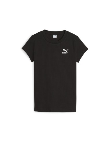 Camiseta Puma Classics Ribbed Slim Negra