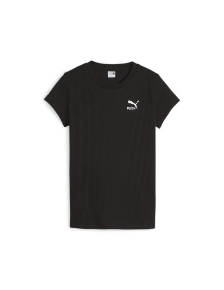 Camiseta Puma Classics Ribbed Slim Negra