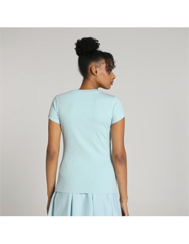 Camiseta Puma Mujer Classic Ribbed Slim Azul