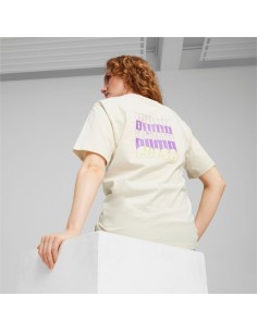 Camiseta Puma Mujer Classic Brand Love Relaxed Graphic Blanca 2