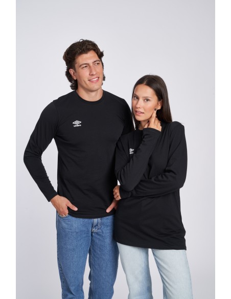 CAMISETA UMBRO FW SMALL LOGO LS TEE BLACK