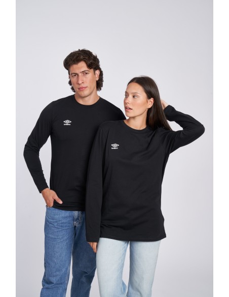 CAMISETA UMBRO FW SMALL LOGO LS TEE BLACK