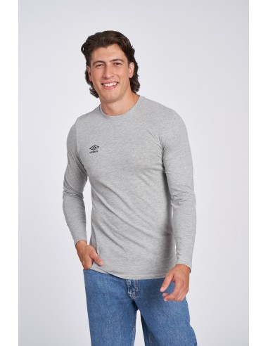 CAMISETA UMBRO FW SMALL LOGO LS TEE GREY MARL / BLACK