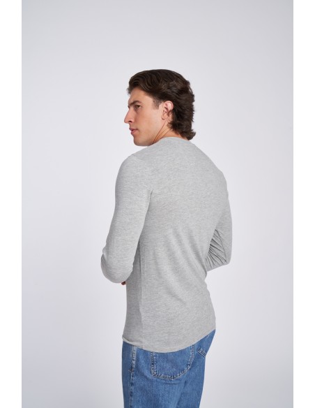 CAMISETA UMBRO FW SMALL LOGO LS TEE GREY MARL / BLACK