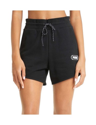 Shorts Puma Mujer Rebel 4" High Waist Negro