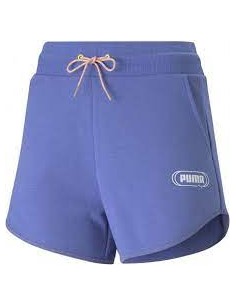 Shorts Puma Mujer Rebel 4" High Waist Azul
