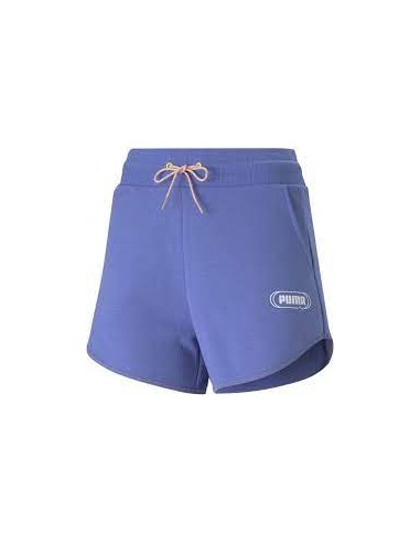 Shorts Puma Mujer Rebel 4" High Waist Azul