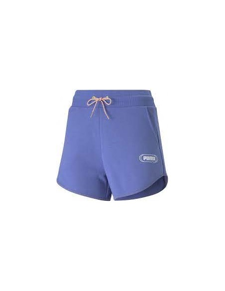 Shorts Puma Mujer Rebel 4" High Waist Azul