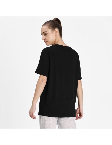Camiseta Puma Mujer Ess Logo Boyfriend Negra
