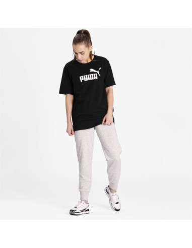 Camiseta Puma Mujer Ess Logo Boyfriend Negra