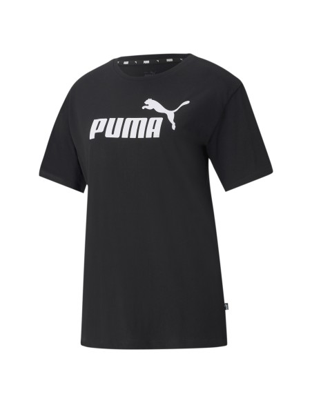 Camiseta Puma Mujer Ess Logo Boyfriend Negra