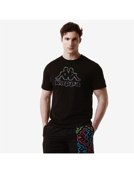 Camiseta Kappa Hombre Fario Graphik Negra