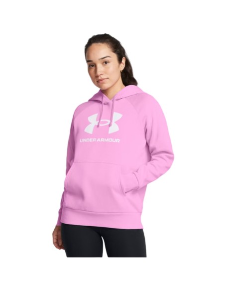 Sudadera Under Armour Mujer Rival Fleece Big Logo Rosa