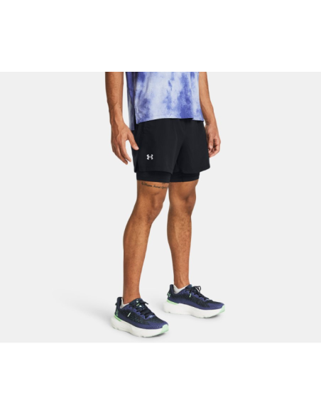 Short Under Armour Hombre Launch 5" 2 In 1 Negro