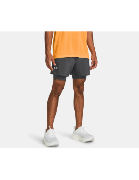 Short Under Armour Hombre Launch 2 In 1 5" Gris