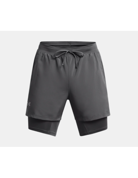 Short Under Armour Hombre Launch 2 In 1 5" Gris