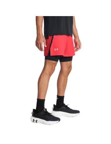 Short Under Armour Hombre Launch 2 In 1 5" Rojo