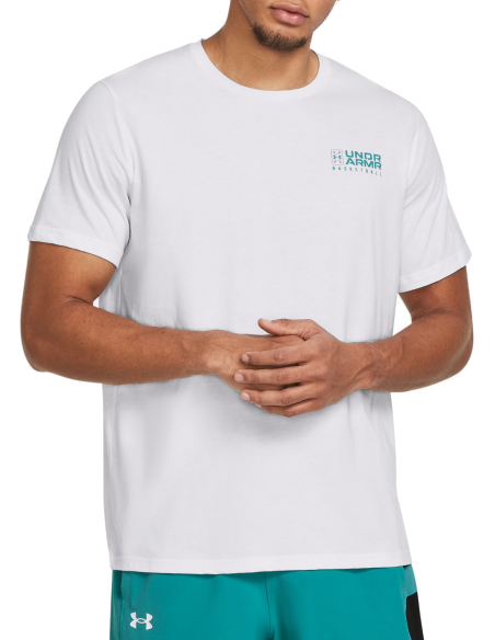 Camiseta Under Armour Hombre Bball Logo Court Blanca