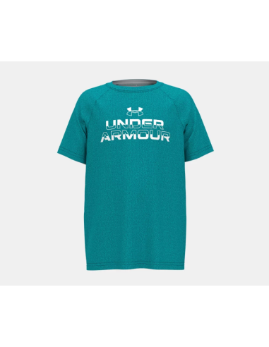 Camiseta Under Armour Hombre Tech Split Wordmark Verde