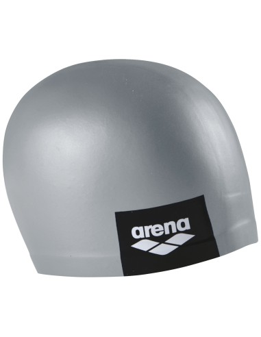 Gorro De Natación Arena Logo Silicona Gris