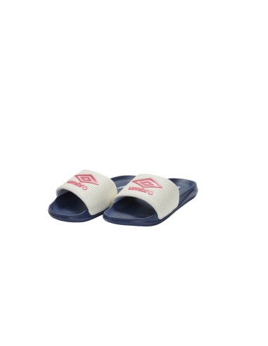 Chancla Umbro Hombre Squadra Slide II Azul y Blanca