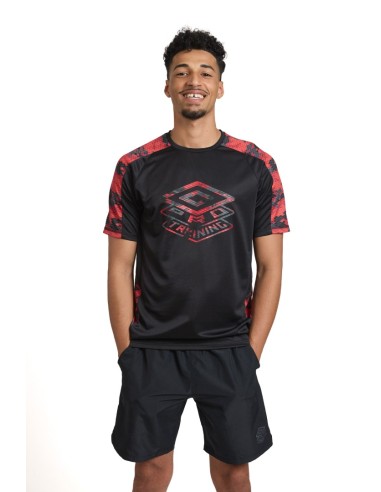 Camiseta Umbro Pro Training Active Jersey Black / Red Dahlia