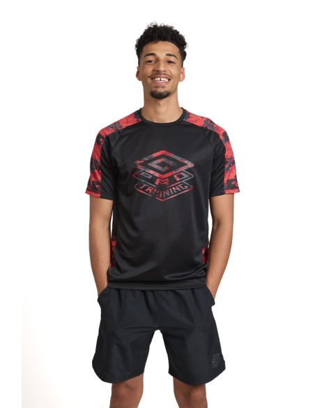 Camiseta Umbro Pro Training Active Jersey Black / Red Dahlia