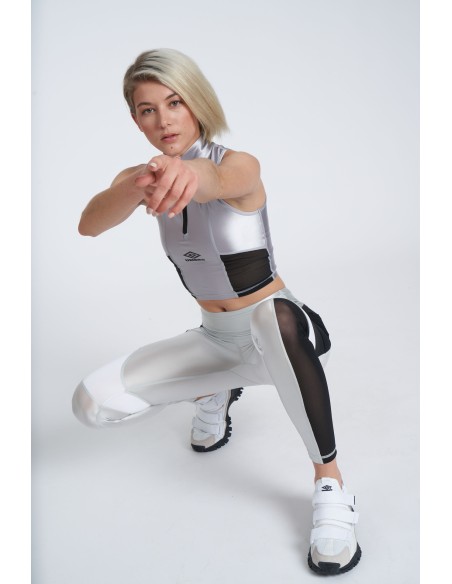 Malla Umbro Mujer Reflective Tech Performance Tight Plata