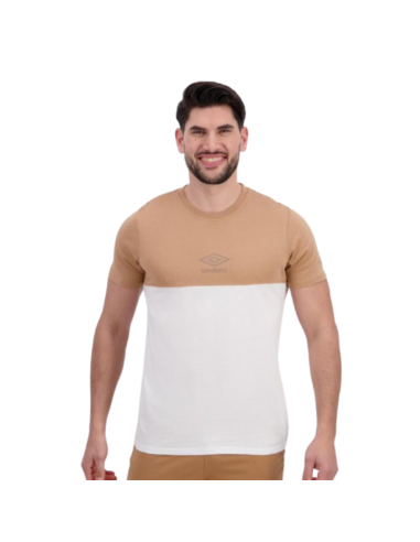 Camiseta Umbro Hombre Serpens Beige y Blanca