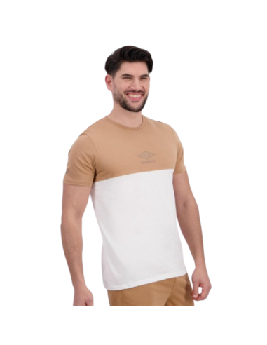 Camiseta Umbro Hombre Serpens Beige y Blanca