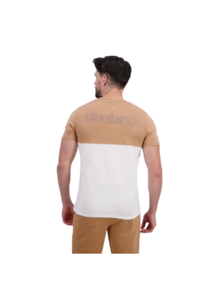 Camiseta Umbro Hombre Serpens Beige y Blanca