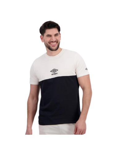 Camiseta Umbro Hombre Serpens Blanca y Negra