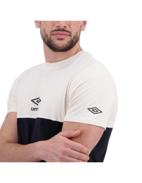 Camiseta Umbro Hombre Serpens Blanca y Negra