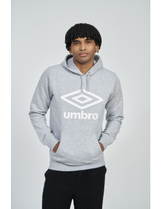 SUDADERA UMBRO UNISEX FLEECE LARGE LOGO OH HOODY GREY MARL / WHITE