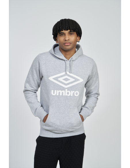 SUDADERA UMBRO UNISEX FLEECE LARGE LOGO OH HOODY GREY MARL / WHITE