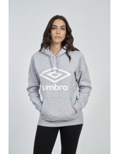 SUDADERA UMBRO UNISEX FLEECE LARGE LOGO OH HOODY GREY MARL / WHITE 2