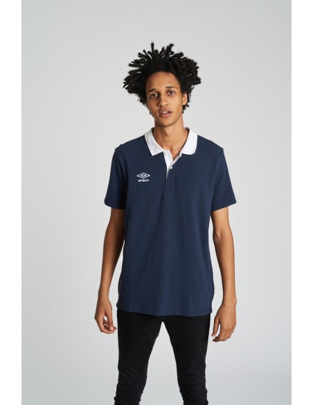 Polo Contrast Pique Umbro Hombre Navy / White