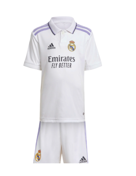 Conjunto Real Madrid 22/23 1ª Equipación Adidas Junior Blanco