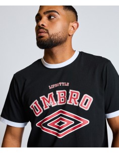 CAMISETA UMBRO TALA T-SHIRT BLACK / WHITE / CHILLY PEPPER