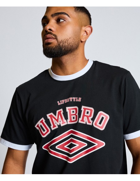 CAMISETA UMBRO TALA T-SHIRT BLACK / WHITE / CHILLY PEPPER
