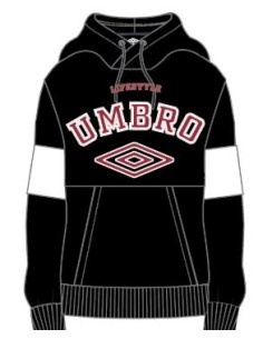 SUDADERA UMBRO TALA HOODIE BLACK / WHITE / CHILLY PEPPER